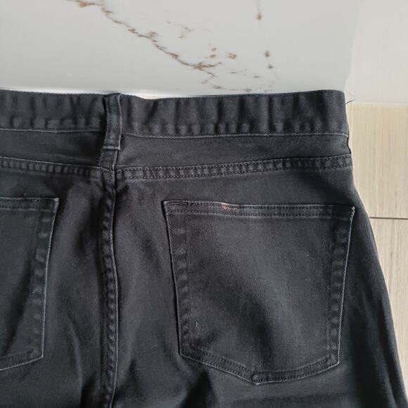 J Crew Jeans Womens 32R Matchstick Black Straight Leg Stretch Dark Wash Denim - Picture 4 of 9